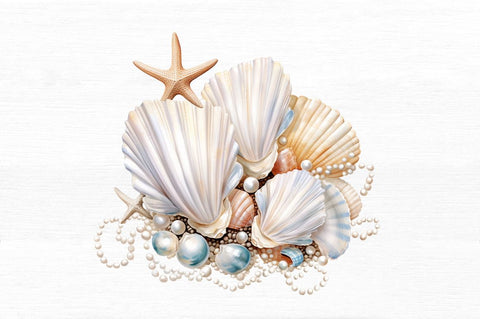 Pearl and Seashells Sublimation Clipart Bundle Sublimation Regulrcrative 