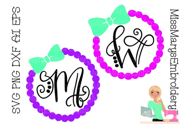 Pearl Monogram Frames SVG MissMarysEmbroidery 