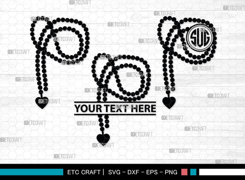 Pearls Monogram, Pearls Silhouette, Pearls SVG, Baby Pearls Svg, Necklace Svg, Pearl Necklace Svg, SB00208 SVG ETC Craft 