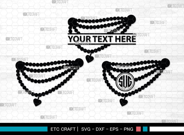 Pearls Monogram, Pearls Silhouette, Pearls SVG, Baby Pearls Svg, Necklace Svg, Pearl Necklace Svg, SB00208 SVG ETC Craft 