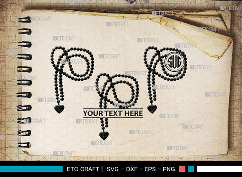 Pearls Monogram, Pearls Silhouette, Pearls SVG, Baby Pearls Svg, Necklace Svg, Pearl Necklace Svg, SB00208 SVG ETC Craft 