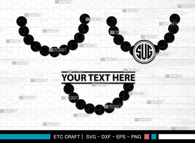 Pearls Monogram, Pearls Silhouette, Pearls SVG, Baby Pearls Svg, Necklace Svg, Pearl Necklace Svg, SB00208 SVG ETC Craft 