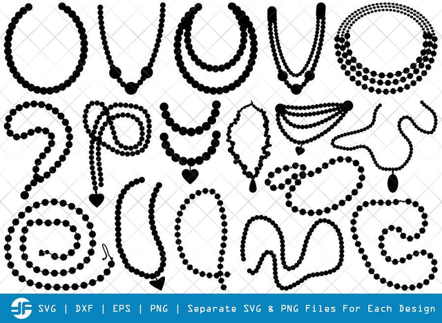Pearls SVG Cut Files | Necklace Silhouette Bundle SVG ETC Craft 