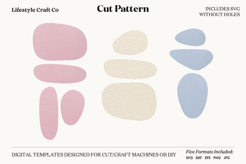 Pebble Earring SVG, Faux Leather Earring Templates, Cricut cut file SVG Lifestyle Craft Co 