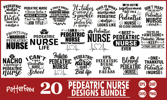 Pedeatric Nurse SVG Designs Bundle SVG PatternFeed8 