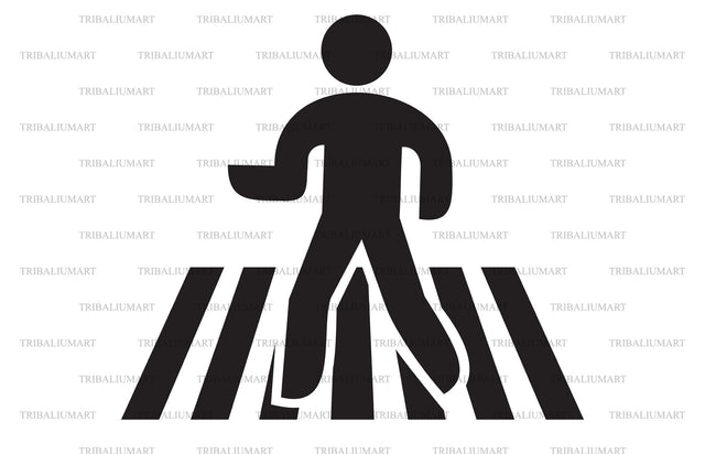 Pedestrian Crossing Street SVG TribaliumArtSF 