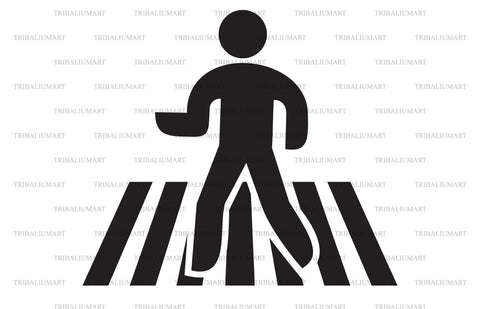 Pedestrian Crossing Street SVG TribaliumArtSF 
