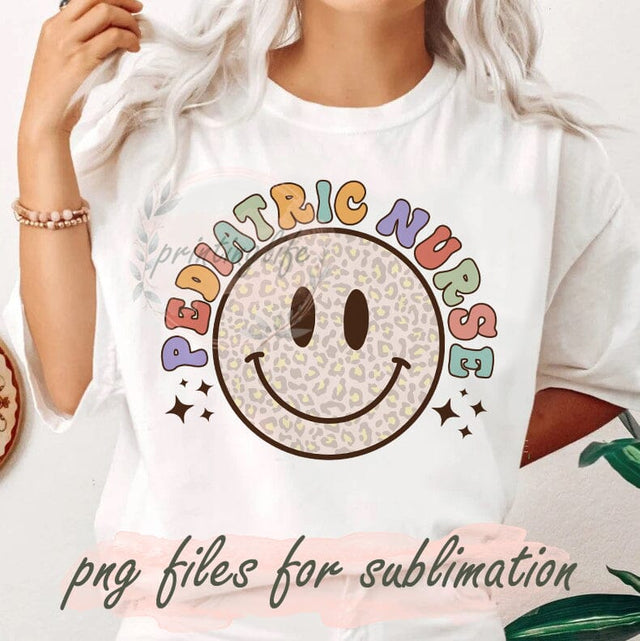 Pediatric Nurse Design Png, Nurse Sublimation Png, Nursing Png, Retro Nurse Png, Retro Leopard Smile Png, Nurse Life Png, Digital Download Sublimation PrintingLife 