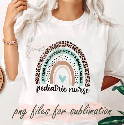 Pediatric Nurse Png, Rainbow Leopard Design Png, Boho Rainbow Png, Nurse Quotes Png, Nurse Life Sublimation Png, Instant Download Sublimation PrintingLife 