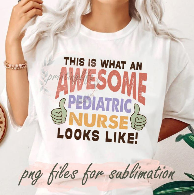 Pediatric nurse sublimation, Retro pediatric nurse PNG, pediatric nursing png, peds nurse png, digital design download Sublimation PrintingLife 