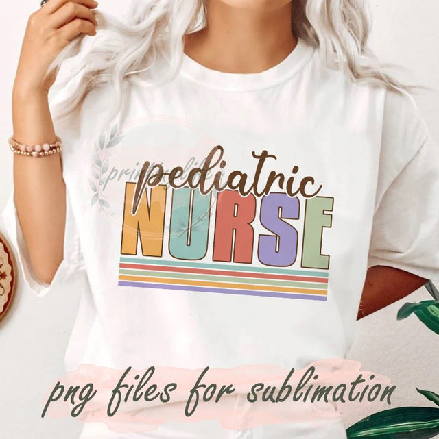 Pediatric nurse sublimation, Retro pediatric nurse PNG, pediatric nursing png, peds nurse png, digital design download Sublimation PrintingLife 