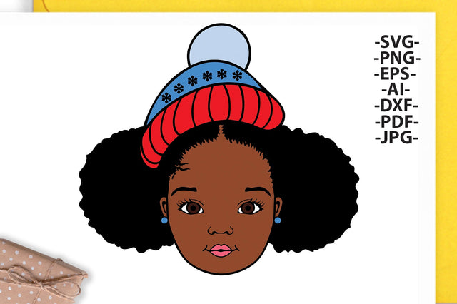 Peekaboo Christmas, Christmas Afro Girl, Peekaboo gift, Cute Little Girl Svg, Peekaboo Girl Svg, Cute black African girl, Svg Cut Files SVG 1uniqueminute 