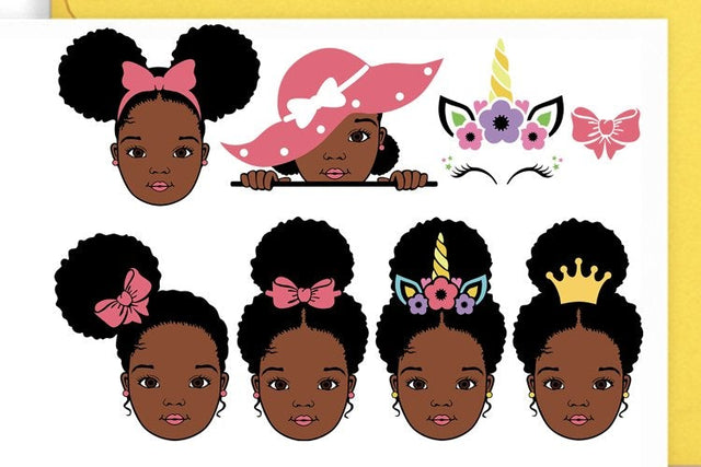 Peekaboo Girl Bundle, Peekaboo Girl Svg, Princess Svg, Afro Girl Bundle, Black Girl Bundle, Princess Svg, African American, Black History SVG 1uniqueminute 
