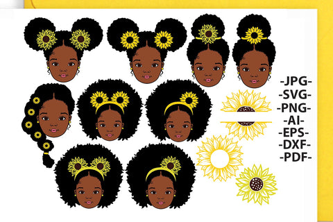 Peekaboo Girl Bundle Svg, 9 Peekaboo Girl Designs, Afro Girl Bundle, Black Girl Bundle, Peekaboo Svg, African Kids, African American SVG 1uniqueminute 