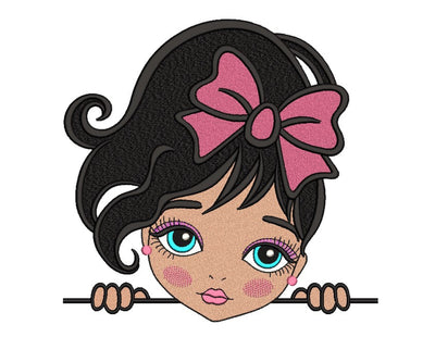 Peekaboo Girl Embroidery Design, 4 sizes, Instant download Embroidery/Applique DESIGNS Nino Nadaraia 