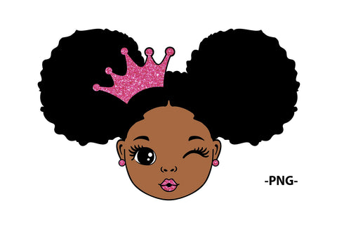 Peekaboo Girl Svg, Afro Girl Svg, 3 PNG Glitter Files, Girls with Crown, Hair Puffs, Princess Svg, Black woman Svg SVG 1uniqueminute 