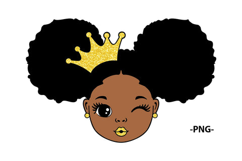 Peekaboo Girl Svg, Afro Girl Svg, 3 PNG Glitter Files, Girls with Crown, Hair Puffs, Princess Svg, Black woman Svg SVG 1uniqueminute 