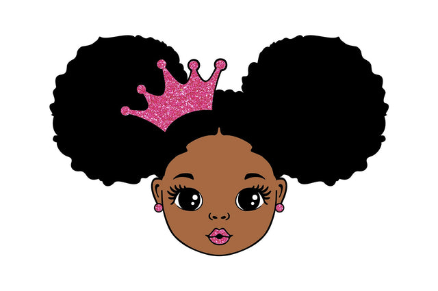 Peekaboo Girl Svg, Afro Girl Svg, 3 PNG Glitter Files, Girls with Crown, Hair Puffs, Princess Svg, Black woman Svg SVG 1uniqueminute 