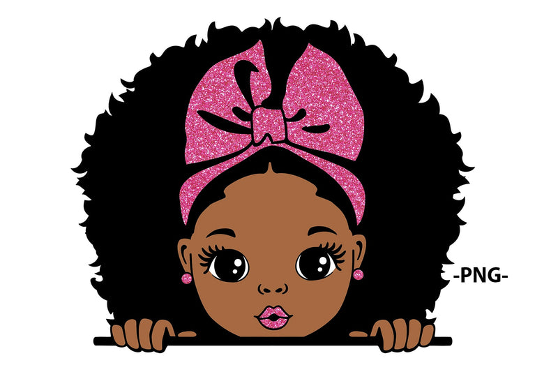 Peekaboo Girl Svg, Afro Girl Svg, Glitter Png Files, Puff Hair, Black ...