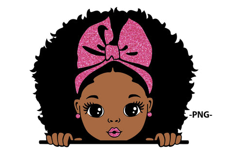 Peekaboo Girl Svg, Afro Girl Svg, Glitter Png Files, Puff Hair, Black Girl Svg, Red lips, Cute Little Kid, Svg Cut Files SVG 1uniqueminute 
