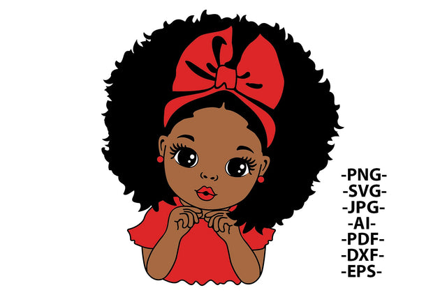Peekaboo Girl Svg, Afro Girl Svg, Puff Hair, Black Girl Svg, Red lips, Cute Little Kid, Svg Cut Files SVG 1uniqueminute 