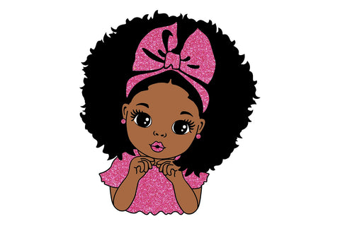 Peekaboo Girl Svg, Afro Girl Svg, Sweety Girl, Puff Hair, Black Girl Svg, Different Color Glitter Png files, Red lips, Cute Little Girl Svg SVG 1uniqueminute 
