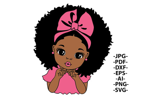 Peekaboo Girl Svg, Afro Girl Svg, Sweety Girl, Puff Hair, Black Girl Svg, Different Color Glitter Png files, Red lips, Cute Little Girl Svg SVG 1uniqueminute 
