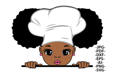 Peekaboo Girl Svg, Girl Cooker Hat, Kitchen Black Girl Svg, Cooking Svg, Afro Girl Baking Svg, Funny Kitchen Sign, Recipe Svg, Svg Cut Files SVG 1uniqueminute 
