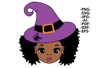 Peekaboo Girl Svg, Halloween Girl Svg, Halloween Svg, Halloween Head Svg, Hat, Halloween Dress, Puff Hair, Svg Files SVG 1uniqueminute 