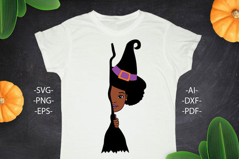 Peekaboo Girl Svg, Halloween Girl Svg, Halloween Svg, Halloween Head Svg, Hat, Halloween Dress, Puff Hair, Svg Files SVG 1uniqueminute 