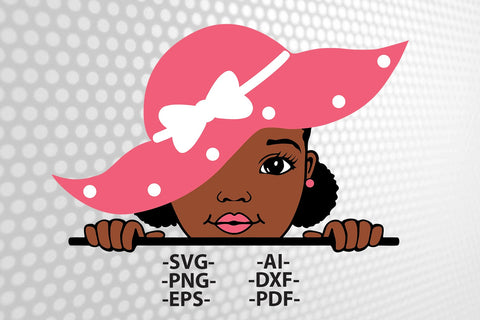 Peekaboo girl svg, Hat Svg, Afro Girl Svg, Baby girl Svg, Cute girl Svg, Cute black African, Svg cut files SVG 1uniqueminute 