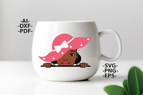 Peekaboo girl svg, Hat Svg, Afro Girl Svg, Baby girl Svg, Cute girl Svg, Cute black African, Svg cut files SVG 1uniqueminute 