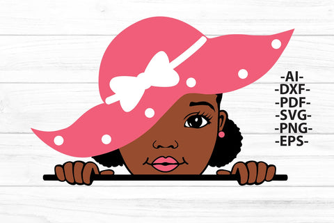 Peekaboo girl svg, Hat Svg, Afro Girl Svg, Baby girl Svg, Cute girl Svg, Cute black African, Svg cut files SVG 1uniqueminute 