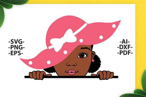 Peekaboo girl svg, Hat Svg, Afro Girl Svg, Baby girl Svg, Cute girl Svg, Cute black African, Svg cut files SVG 1uniqueminute 