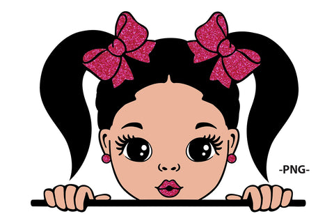 Peekaboo Girl Svg, White Girl Magic, Glitter Png, Sweet Girl Svg, Princess Girl Svg, Pigtail Hair, Cute Girl Svg, Svg Cut Files SVG 1uniqueminute 