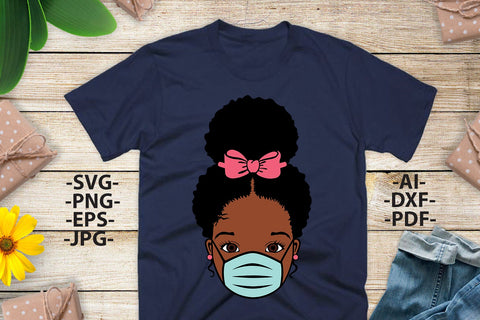 Peekaboo girl with face mask, Black Woman Svg, Afro girl Svg, Little cute girl Svg, Peekaboo girl Svg, African American, Svg cut files SVG 1uniqueminute 