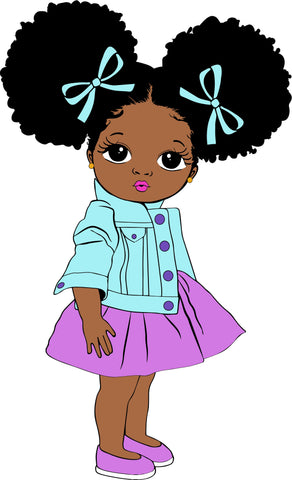 Peekaboo girl with puff afro ponytails svg, Cute black African American kids Svg Dxf Eps Png cut file for CricuT, African American clipart SVG cate 