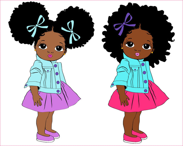 Peekaboo girl with puff afro ponytails svg, Cute black African American kids Svg Dxf Eps Png cut file for CricuT, African American clipart SVG cate 