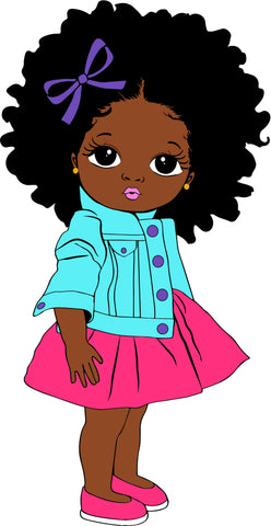 Peekaboo girl with puff afro ponytails svg, Cute black African American kids Svg Dxf Eps Png cut file for CricuT, African American clipart SVG cate 
