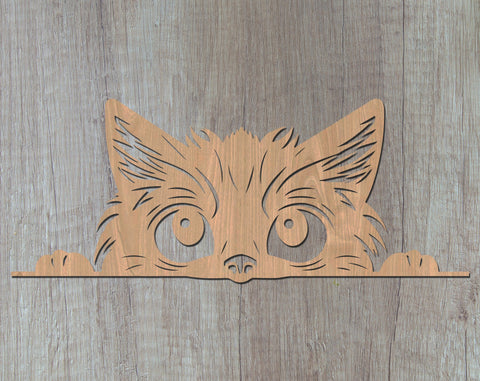 Peeking Cat Laser SVG Cut File, Cat Glowforge File, Cat DXF, Cat Wall Art SVG SVG HappyDesignStudio 
