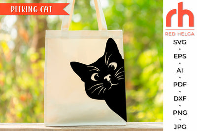 Peeking Cat SVG - Kitten Face Cut File SVG RedHelgaArt 