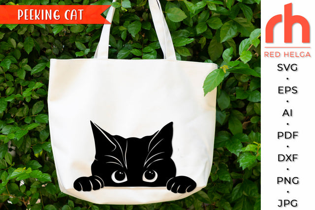 Peeking Cat SVG - Kitten Face Cut File SVG RedHelgaArt 