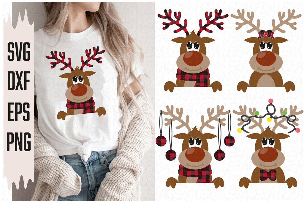 Peeking Reindeer Svg - So Fontsy