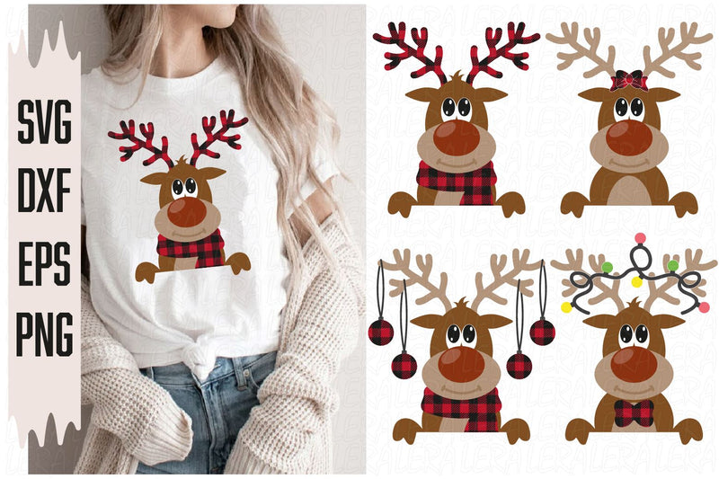 Peeking Reindeer Svg SVG Lerastudio 