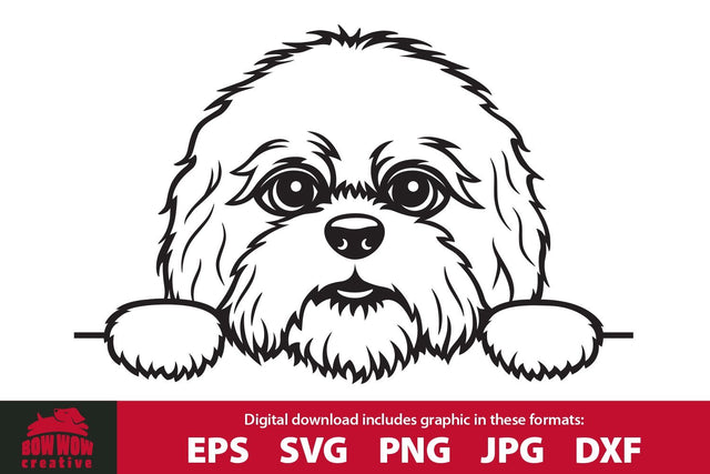 Peeking Shih Tzu - Cute Dog SVG Cutting File SVG Bow Wow Creative 