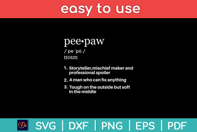 PeePaw Definition Funny Father's Day Svg Png Dxf Digital Cutting File SVG Helal 