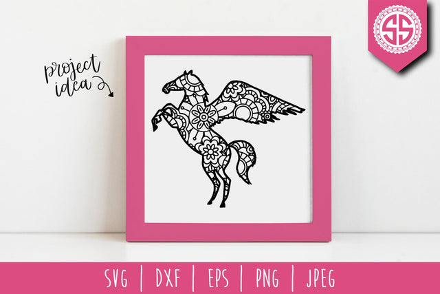 Pegasus Mandala Zentangle SVG SavoringSurprises 