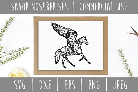 Pegasus Mandala Zentangle SVG SavoringSurprises 