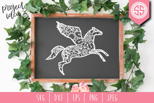 Pegasus Mandala Zentangle SVG SavoringSurprises 