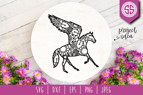 Pegasus Mandala Zentangle SVG SavoringSurprises 